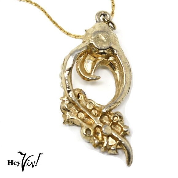 Vintage Pendant Necklace Faux Pearls and Rhinestones Deco Style - Hey Viv - Picture 3 of 5